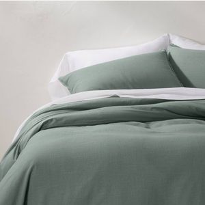 Casaluna sage green linen blend duvet cover & sham set